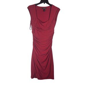 Lauren Ralph Lauren Red Ruched Cap Sleeve Sheath Dress Size 4‎ Preowned